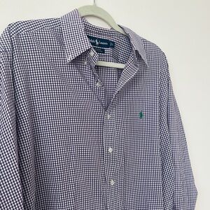 Ralph Lauren Men's Purple Checkered Shirt